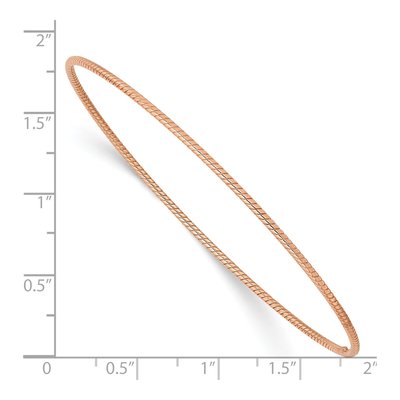 14K Rose Gold Twist Slip-On Bangle Bracelet – view 4