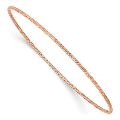 14K Rose Gold Twist Slip-On Bangle Bracelet