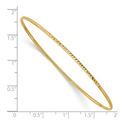 14K Yellow Gold Diamond-Cut Slip-On Bangle Bracelet – view 4