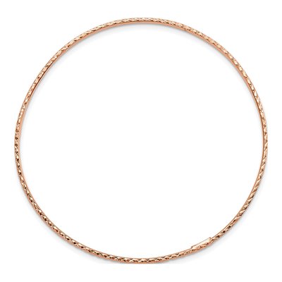 14K Rose Gold Diamond-Cut Slip-On Bangle Bracelet – view 3
