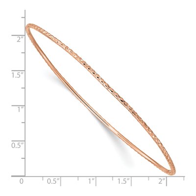 14K Rose Gold Diamond-Cut Slip-On Bangle Bracelet – view 4
