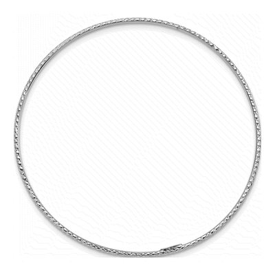 14K White Gold Diamond-Cut Slip-On Bangle Bracelet – view 3
