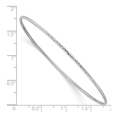 14K White Gold Diamond-Cut Slip-On Bangle Bracelet – view 4