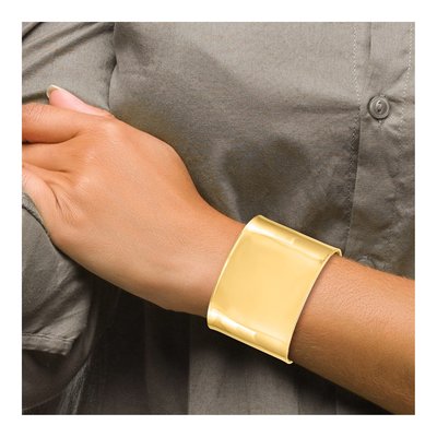 14K Yellow Gold Wide Cuff Bracelet – view 5