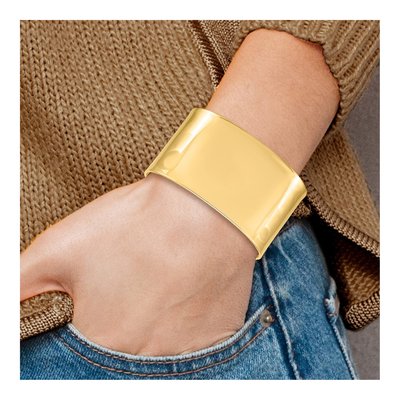 14K Yellow Gold Wide Cuff Bracelet – view 5
