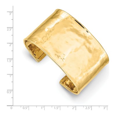 14K Yellow Gold Hammered Cuff Bracelet – view 4