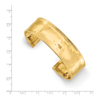 14K Yellow Gold Hammered Cuff Bracelet – view 4