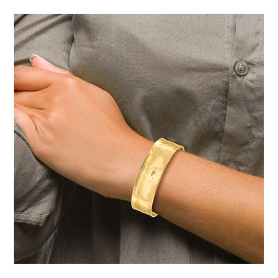 14K Yellow Gold Hammered Cuff Bracelet – view 5