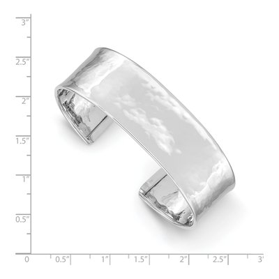 14K White Gold Hammered Cuff Bracelet – view 4