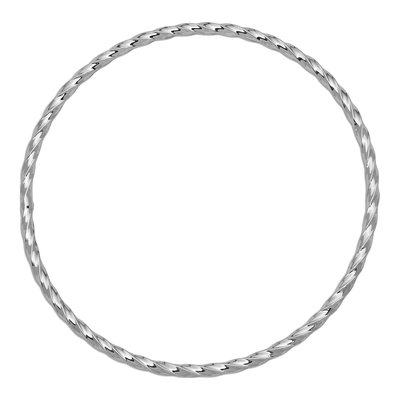 14K White Gold Twisted Bangle Bracelet – view 3