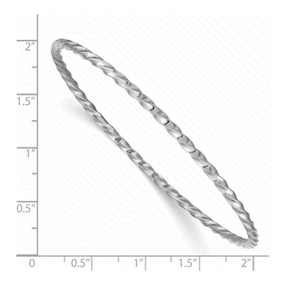 14K White Gold Twisted Bangle Bracelet – view 4