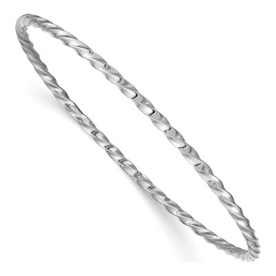 14K White Gold Twisted Bangle Bracelet