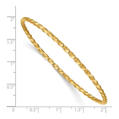 14K Yellow Gold Twisted Slip-On Bangle Bracelet – view 4