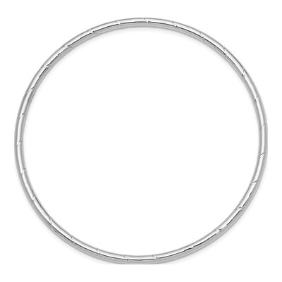 14K White Gold Grooved Slip-On Bangle Bracelet – view 3