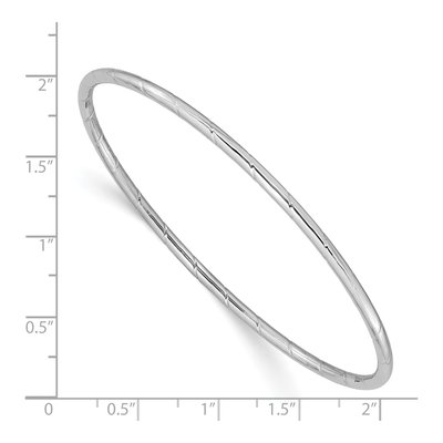 14K White Gold Grooved Slip-On Bangle Bracelet – view 5