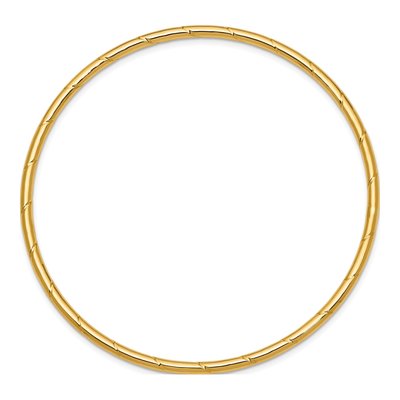 14K Yellow Gold Grooved Slip-On Bangle Bracelet – view 3