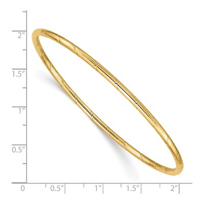 14K Yellow Gold Grooved Slip-On Bangle Bracelet – view 4