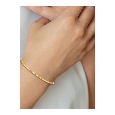 14K Yellow Gold Grooved Slip-On Bangle Bracelet – view 5