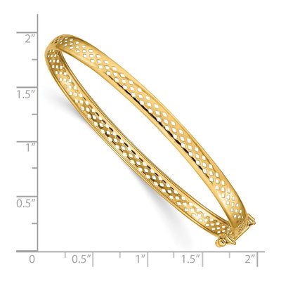 14K Yellow Gold Flexible Oval Bangle Bracelet – view 4
