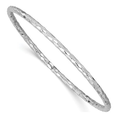 14K White Gold Slip-On Bangle Bracelet