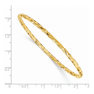 14K Yellow Gold Textured Slip-On Bangle Bracelet – view 3