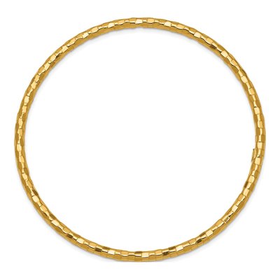 14K Yellow Gold Textured Slip-On Bangle Bracelet – view 4