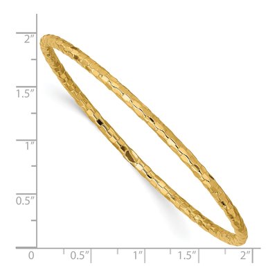 14K Yellow Gold Textured Slip-On Bangle Bracelet – view 5