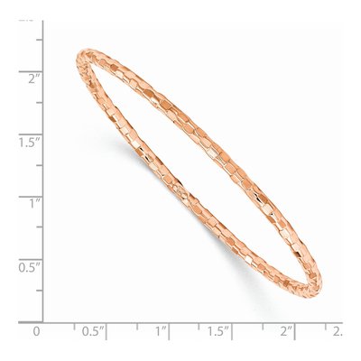 14K Rose Gold Textured Slip-On Bangle Bracelet – view 3