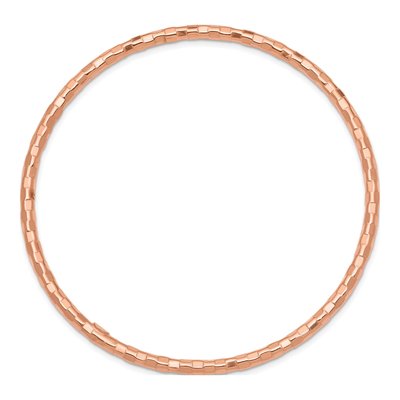14K Rose Gold Textured Slip-On Bangle Bracelet – view 4