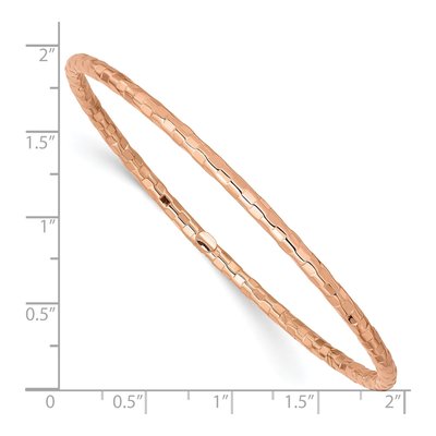 14K Rose Gold Textured Slip-On Bangle Bracelet – view 5