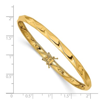 14K Yellow Gold Twisted Flexible Bangle Bracelet – view 4