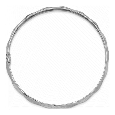 14K White Gold Twisted Round Bangle Bracelet – view 3