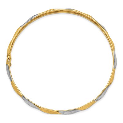 14K Yellow Gold Diamond-Cut Bangle Bracelet – view 3