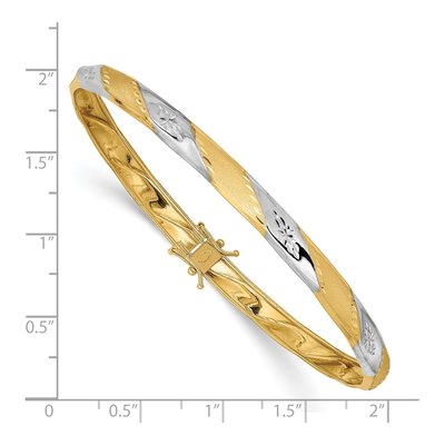 14K Yellow Gold Diamond-Cut Bangle Bracelet – view 4