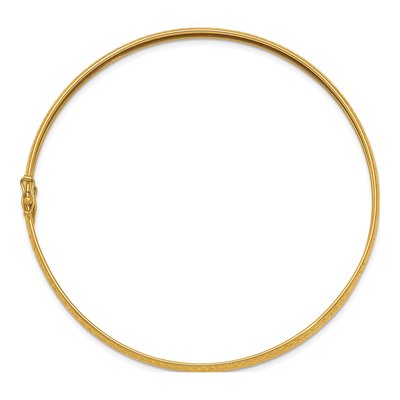 14K Yellow Gold Diamond-Cut Flexible Bangle Bracelet – view 3