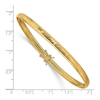14K Yellow Gold Diamond-Cut Flexible Bangle Bracelet – view 4