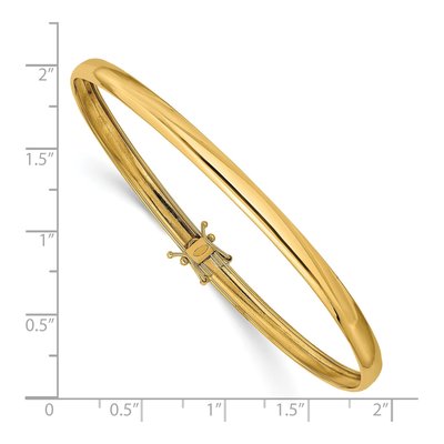 14K Yellow Gold Flexible Round Bangle Bracelet – view 3