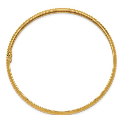 14K Yellow Gold Flexible Round Bangle Bracelet – view 3
