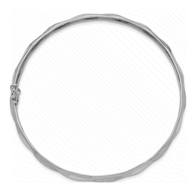 14K White Gold Diamond-Cut Flexible Bangle Bracelet – view 3