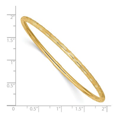 14K Yellow Gold Diamond-Cut Slip-On Bangle Bracelet – view 4