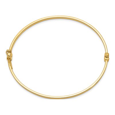 14K Yellow Gold Hinged Oval Bangle Bracelet – view 2