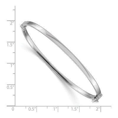 14K White Gold Hinged Oval Bangle Bracelet – view 4
