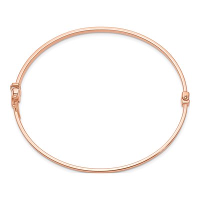 14K Rose Gold Hinged Oval Bangle Bracelet – view 3