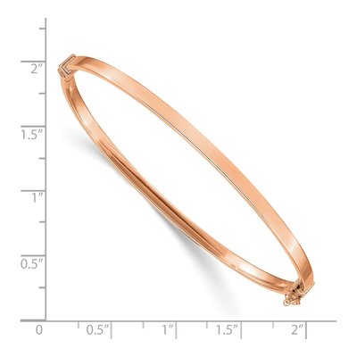 14K Rose Gold Hinged Oval Bangle Bracelet – view 4