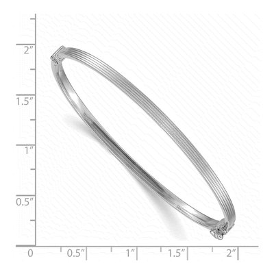 14K White Gold Hinged Oval Bangle Bracelet – view 3