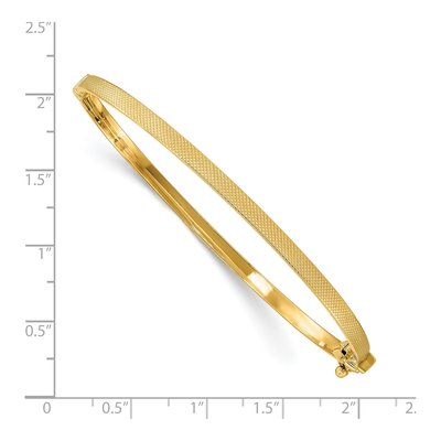 14K Yellow Gold Quilted Oval Bangle Bracelet – view 2