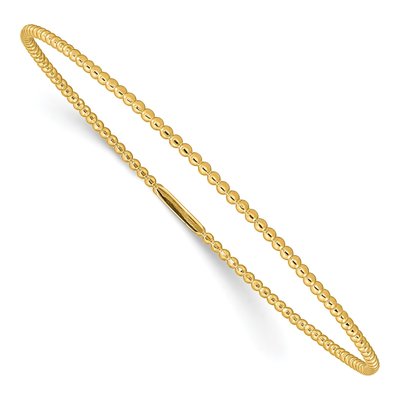 14K Yellow Gold Beaded Slip-On Bangle Bracelet