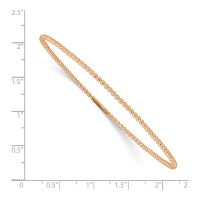 14K Rose Gold Beaded Slip-On Bangle Bracelet – view 3