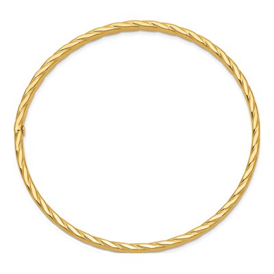 14K Yellow Gold Twist Slip-On Bangle Bracelet – view 3