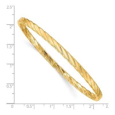 14K Yellow Gold Twist Slip-On Bangle Bracelet – view 4